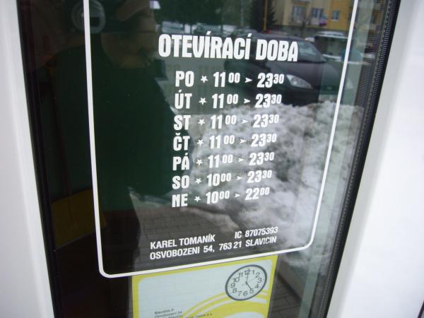 otvírací doba Pivnice Slavičan