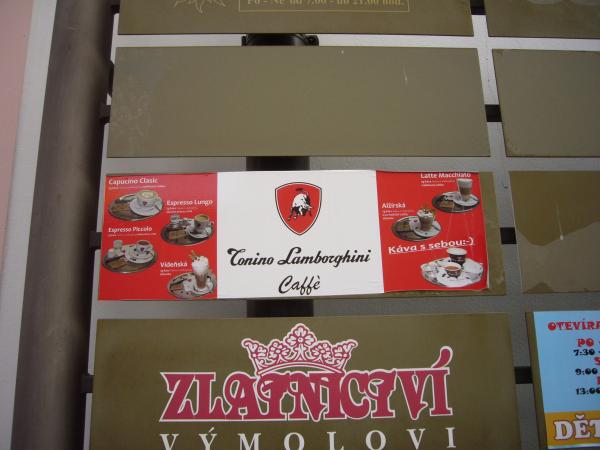 Cedulka Caffè Tonino Lamborghini