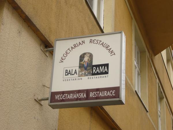 Vývěsní cedule Vegetarian Restaurant Balarama