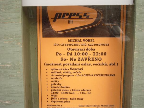 Info o Press Café 1911