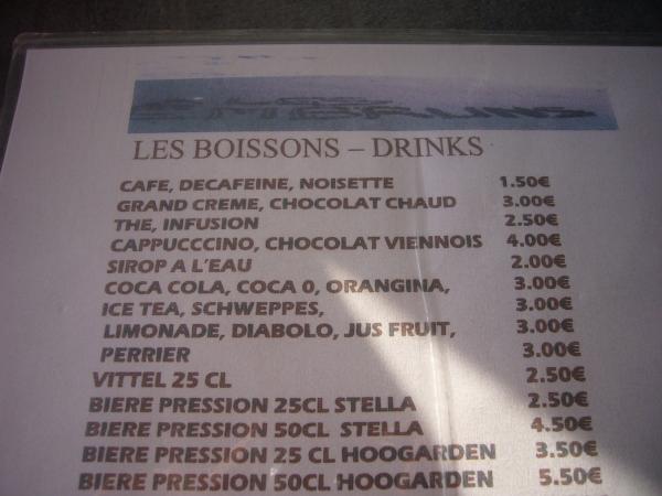 Cafes carte