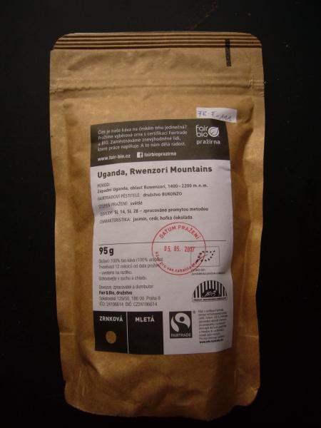 fair bio pražírna - Filtrovaná Bio Káva Uganda zrno 100g