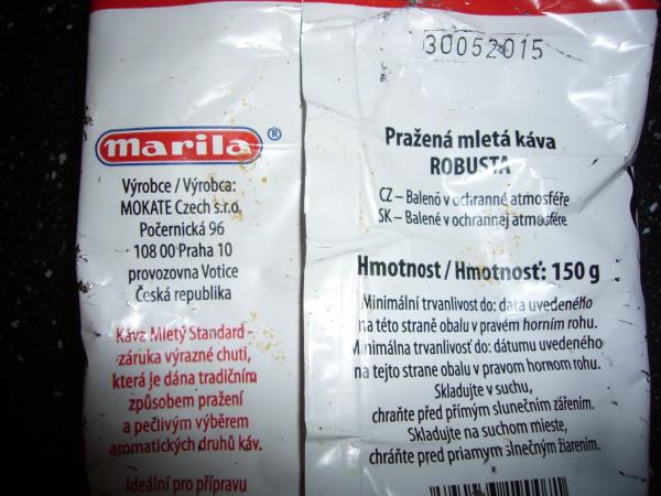 Marila - Standard mletý 150g - back