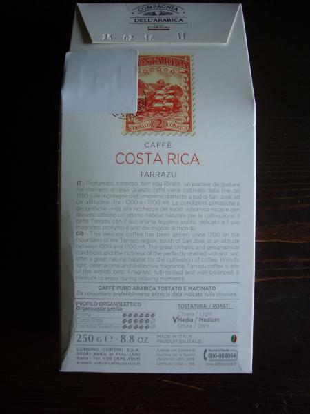 Compagnia dell Arabica - Costa rica Tarrazu ground 250g - back