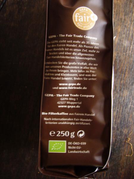 Gepa - Bio Café Esperanza fein gemahlen 250g - side