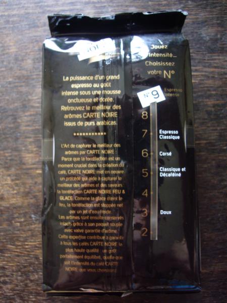 Carte Noire - N9 Espresso intense moulu 250g - back