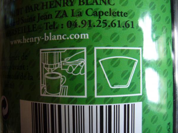 Henry Blanc - Espresso moulu cane 250g