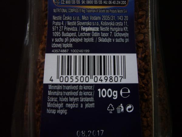 Nescafé - Gold Decaf 100g - čárkový kód